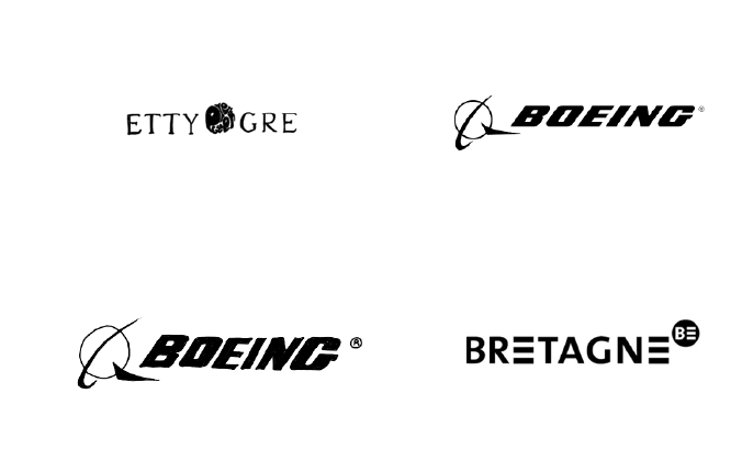 My drawing of My drawing of the incomplete logo, a corporate name logo for Boeing, my drawing of the Boeing logo, a corporate name logo for Bretagne
